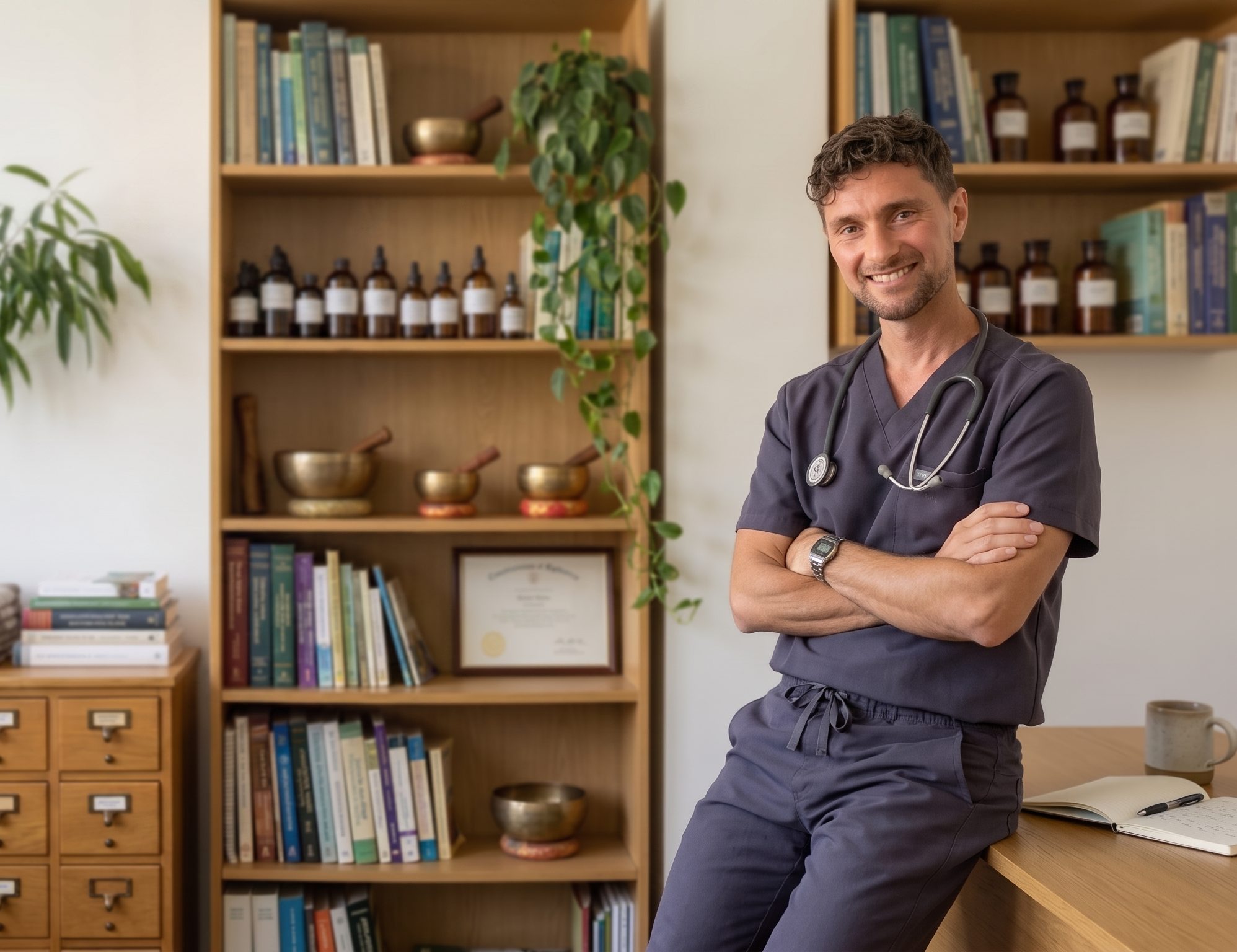 Dr. José Peralta, naturopathic physician, in his Vancouver consulting room